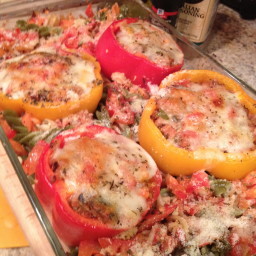 Roasted-filled Bell Peppers and pasta