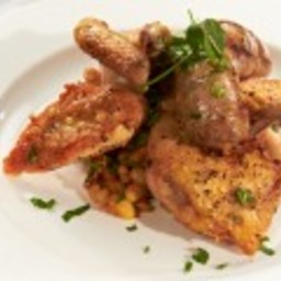 Roasted Game Hen with Toulouse Sausage and Cassoulet