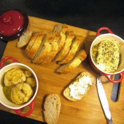 Roasted Garlic and Baked Goat Cheese Appetizer