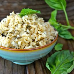 Roasted Garlic-Basil Brown Rice Recipe