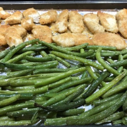 Roasted Garlic Parmesan Chicken Tenders and Green Beans with Cherry Tomatoe