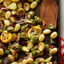 Roasted Gnocchi and Brussels Sprouts with Meyer Lemon Vinaigrette