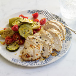 Roasted Greek-style chicken and vegetables