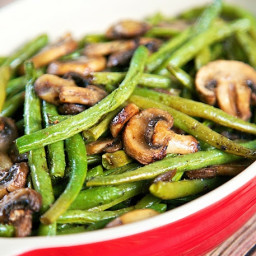 Roasted Green Beans and Mushrooms