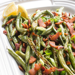Roasted Green Beans with Crumbled Bacon