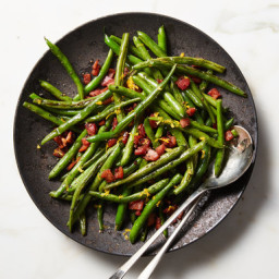 Roasted Green Beans With Pancetta and Lemon Zest