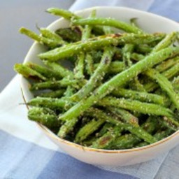 Roasted Green Beans with Parmesan and Basil