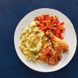 Roasted Half Chicken & Herb Gravy with Brown Butter Mashed Potatoes &am