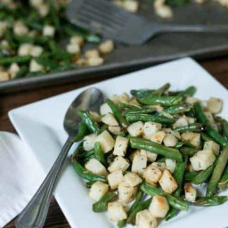 Roasted Jicama with Green Beans