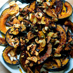 Roasted Kabocha Squash with Garlic and Chilies