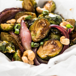 Roasted Kung Pao Brussels Sprouts