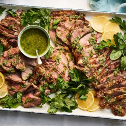Roasted Lamb With Fresh-Herb Sauce