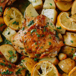 Roasted Lemon Chicken Thighs with Potatoes