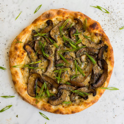 Roasted Mushroom Pizza with Fontina and Scallions