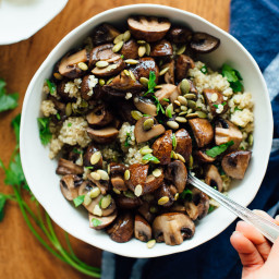 Roasted Mushrooms with Herbed Quinoa