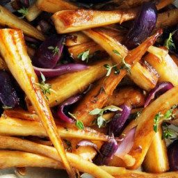Roasted Parsnips and Red Onion