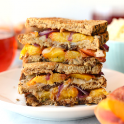 Roasted Peach and Gouda Grilled Cheese