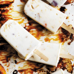 Roasted peaches and cream popsicles