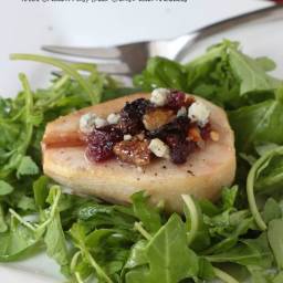 Roasted Pears with Cranberries, Blue Cheese and Walnuts