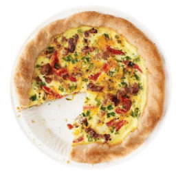 Roasted Pepper, Scallion and Sausage Quiche