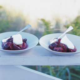 Roasted Plums with Creme Fraiche