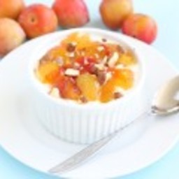 Roasted Plums with Greek Yogurt, Honey and Almonds