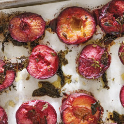 Roasted Plums with Tahini Dressing
