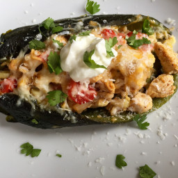 Roasted Poblano Peppers Stuffed with Chicken