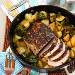 Roasted Pork Loin with Kale & Potatoes