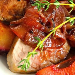 Roasted Pork Tenderloin with Fresh Plum Sauce