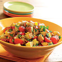 Roasted Potato Salad with Bell Peppers, Roasted Corn and Tomatoes