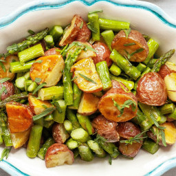 Roasted Potatoes and Asparagus with Lemon-Mustard Dressing