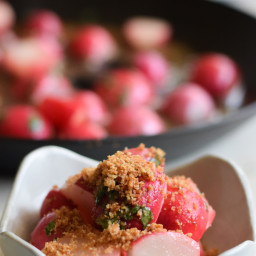 Roasted Radishes with Citrus Vinaigrette and Breadcrumbs