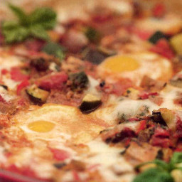 Roasted Ratatouille with Eggs and Cheese