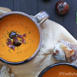Roasted Red Bell Pepper and Heirloom Tomato Soup