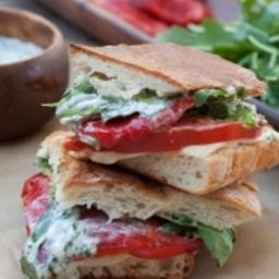 roasted red pepper panini with cilantro-lime mayo
