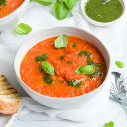 Roasted Red Pepper Soup (Roasted Capsicum Soup)