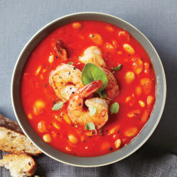 Roasted Red Pepper Soup with Shrimp