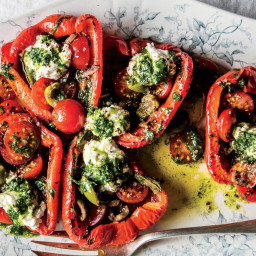Roasted Red Peppers and Cherry Tomatoes With Ricotta
