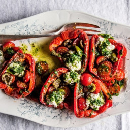Roasted Red Peppers and Cherry Tomatoes with Ricotta