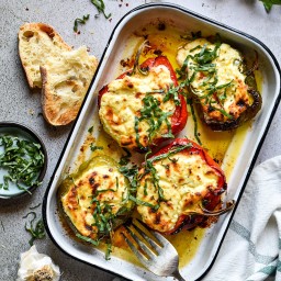 Roasted Ricotta Stuffed Bell Peppers