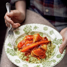 Roasted root vegetable and squash stew with herby couscous