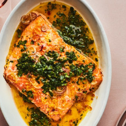 Roasted Salmon with Citrus Salsa Verde