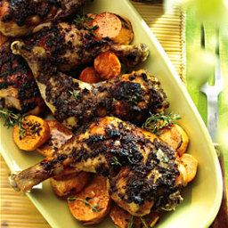 Roasted Spiced Chicken with Cinnamon- and Honey-Glazed Sweet Potatoes