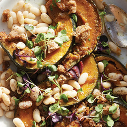 Roasted Squash Salad with White Beans, Bread Crumbs and Preserved Lemon