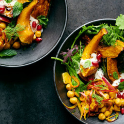 Roasted Squash With Turmeric-Ginger Chickpeas