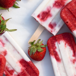 Roasted Strawberries and Cream Popsicles
