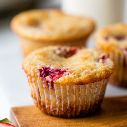 Roasted Strawberry Almond Flour Muffins