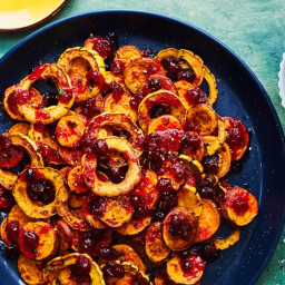 Roasted Sweet Potato and Delicata Squash with Cranberry Agrodolce