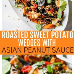 Roasted Sweet Potato Wedges with Asian Peanut Sauce